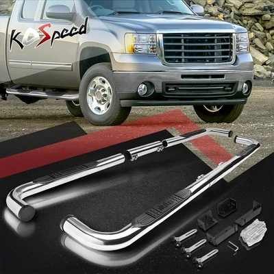 3" (STAINLESS STEEL) Side Step Bar Running Boards for 99-16 Silverado Sierra Ram - Image 1 of 4