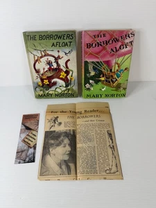 2x Mary Norton Borrowers 1950s 60s 1st Ed. Vintage HB Book Set + Ephemera - Picture 1 of 24