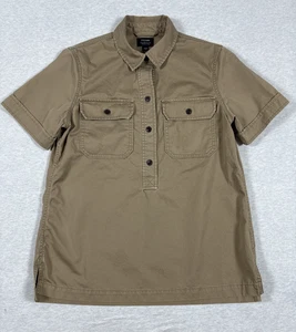 Filson Women’s Medium Colville Twill Dark Tan Shirt Smock Pullover EUC - Picture 1 of 8