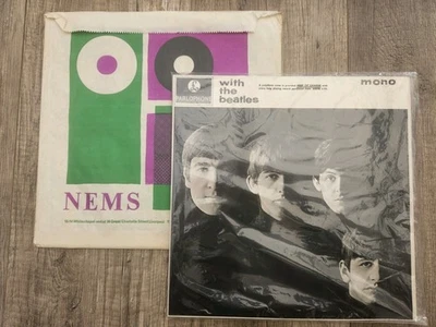 Beatles WITH THE BEATLES UK MONO 1ST PRESS NEAR MINT VINYL + NEMS Bag Epstein - Image 1 of 4