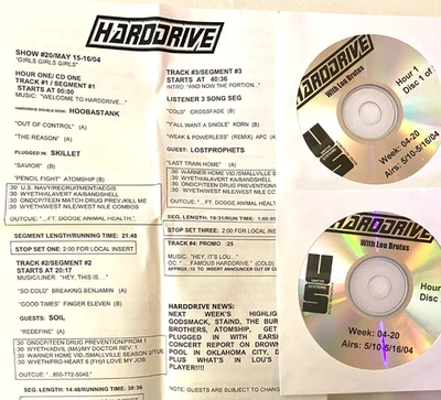 5/15/04 LOU BRUTUS HOSTS HARDDRIVE: IN STUDIO, SOIL, LOSTPROPHETS, JET, TOOL Foto 1 de 2