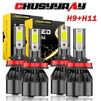 For Pontiac G6 2005 2006-2010 4X H11+H11 LED Headlights high Low Beam Combo Kit - Изображение 1 из 4