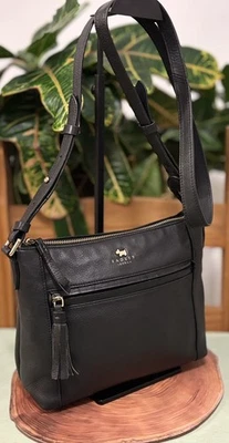 Radley London handbag Shoulder/cross Body/ messenger Bag/black Leather vgc - Image 1 of 4