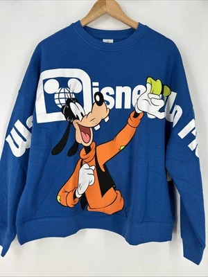 Walt Disney World Suéter Sudadera Top Azul Goofy WDW Jersey Retro L Parques Nuevo con Etiquetas Foto 1 de 4