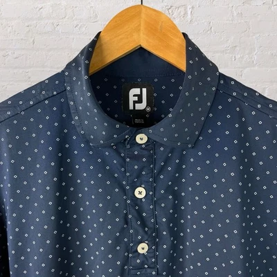 FootJoy Polka Dot Polo Shirt Short Sleeve Performance Golf Sun Fade Men's Medium - Image 1 of 4