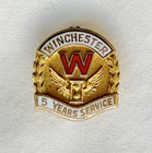 Vintage 1950s WINCHESTER ARMS CO Olin "5 Years Employee Service" Pin 10k Gold