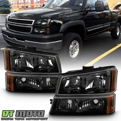 Faros Blk Smoke 2003-2006 Chvey Silverado Avalanche + lámparas de parachoques izquierda + derecha Foto 1 de 4