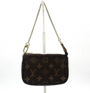 LOUIS VUITTON Pochette Accesorios MINI Bolso Monograma Cartera Marrón Cadena Auténtico - Imagen 1 de 23