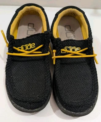 Hey Dude Zapatos K12 Wally Youth Sox Negro Amarillo Niños Unisex Tenis  Foto 1 de 4