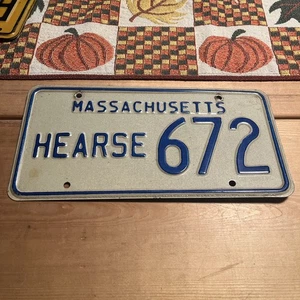 Massachusetts HEARSE License Plate HEARSE 672 Funeral Death Dead Mortician - Picture 1 of 7