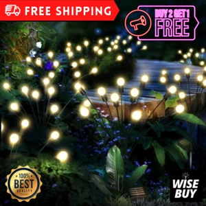 Luces LED solares contra luciérnagas jardín exterior impermeable lámpara oscilante decoración paisaje - Imagen 1 de 12