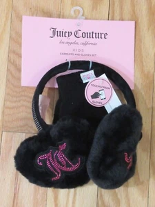 Juicy Couture Kids Girls 2 Pc Heart Shaped Earmuffs + Touchscreen Gloves Set NWT - Picture 1 of 5