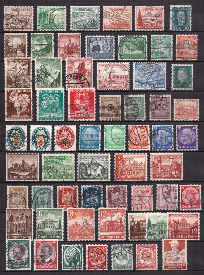 AM0650) Germany, Reich and Area, WWII Nazi Lot used, inventory collection - Image 1 of 1