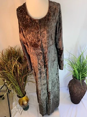 Jasmine By KBM Darling, Crushed Velvet, Boho dress with hand beaded bodice - Image 1 of 4