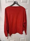 Toast Red Jumper Large Sweater Cotton Womens Crew Round Neck