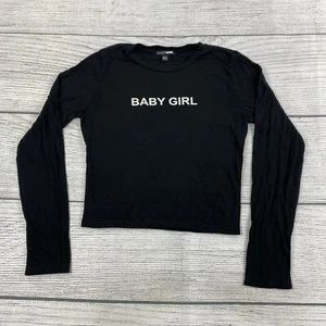 Fashion Nova BABY GIRL Shirt Girls Size Medium Long Sleeve Black T-Shirt - Picture 1 of 7