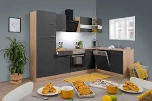 Küche Küchenzeile Leerblock Winkelküche Eiche Grau Merle 280x172 cm Respekta - Bild 1 von 9