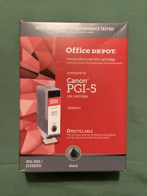 Office Depot Canon PGI-5 Black Ink Cartridge 450-930 Brand New - Image 1 of 3