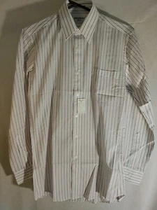 Men Yves Saint Laurent Menswear white stripe polyester cotton shirt VTG New RARE - Picture 1 of 12