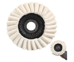 Wool Felt Flap Polishing Disc, New Felt Flap Disc Abrasives 4-1/2" x 7/8" Arbor - Picture 1 of 10