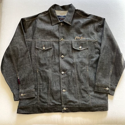 Chaqueta de Colección Phat Farm 2XL Negra Denim Y2K Jean Trucker Streetwear Hip Hop Y2K Foto 1 de 4