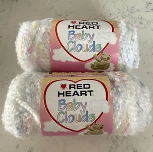 Lot Of 6 NEW Skeins Red Heart Baby Clouds Yarn White Swirl(4.5oz, 105yds Each) - Picture 1 of 6