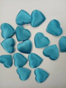 Pack of Satin Fabric Mini Padded Love Heart Embellishments 20mm Card Craft x15 - Picture 1 of 1