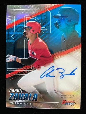 2021 Bowman's Best AARON ZAVALA Rookie REFRACTOR AUTO #B21-AZ Texas Rangers RC - Image 1 of 3