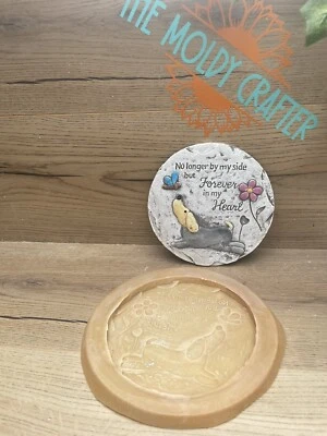 Rubber latex Mould Pet Dog Memorial Plaque Memory Garden Mold Concrete Craft - Image 1 of 3