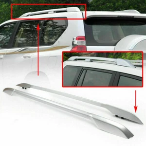 Cargo Rack Roof Rails Luggage Carrier Bar Silver For Toyota Prado FJ150 10-2021 - Picture 1 of 7
