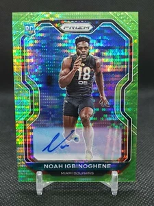2020 Panini Prizm Green Pulsar Noah Igbinoghene Auto RC #340 Miami Dolphins  - Picture 1 of 2