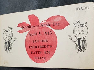 Northwest Apple Day Eat One Everybody Idaho 1913 Advertising Card Old Paper - Picture 1 of 5