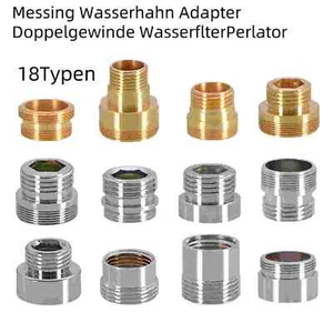 Messing Wasserhahn Adapter Doppelgewinde Wasserfilter Perlator Aufsatz 18 Typen - Bild 1 von 23