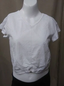 Justice shirt Girls size 6 new with tags short sleeve white linen - Picture 1 of 8