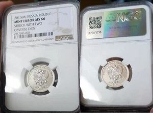 *** NGC *** ROUBLE 2016 RUSSIA *** ERROR *** 2 OBVERSES *** MS66  *** RARE ***n2 - Picture 1 of 1