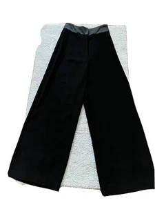 YSL YVES SAINT LAURENT DAMEN SCHWARZ POLY SATIN TAILLE SMOKING HOSE F36 - Bild 1 von 6