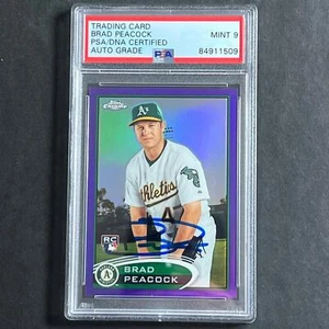 2012 Topps Baseball #163 Brad Peacock signierte Karte PSA Platte Autogramm 10 Leichtathletik - Bild 1 von 2