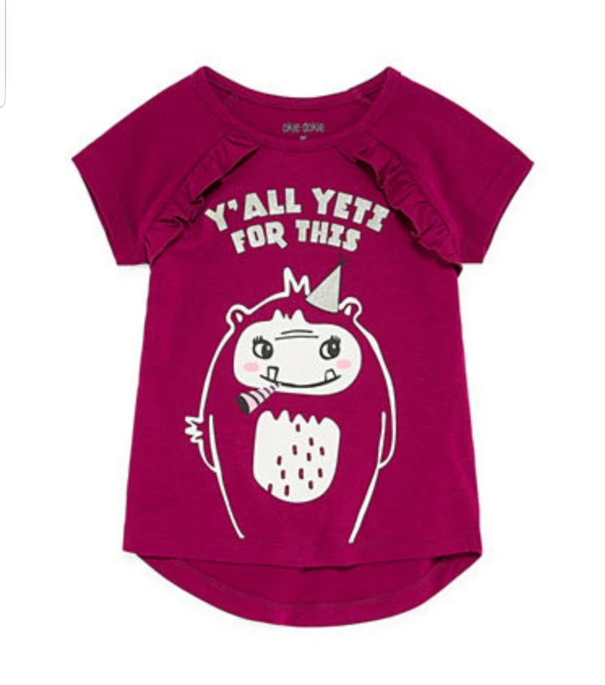 Nueva con etiquetas Camisa Bebé Niñas Novato Dookie Púrpura Y'All Yeti Para Esta Talla 2T, 4T, 5T Foto 1 de 1