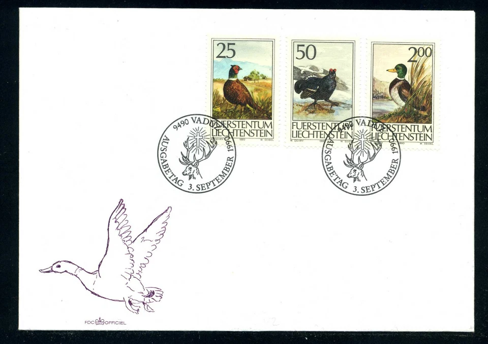 Liechtenstein 1990 FDC Hunting Mi.997 - 999 - Image 1 of 1