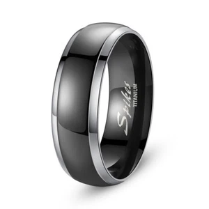 Nice Men's Titanium Carbide Wedding Band Black Rings Size 9-13 Us Seller - Picture 1 of 7