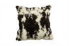Black White Zipper Natural Fur Animal Print Pillow Soft Cushion Headrest 18"x18"