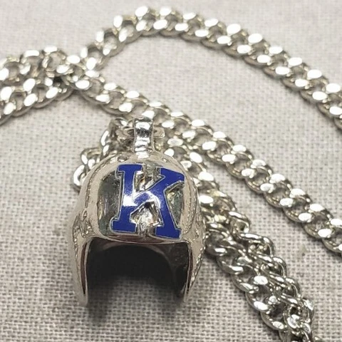 Vintage University of Kentucky UK Football helmet silver tone Necklace G55 Cover
