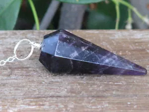 24.5CM Long Amethyst Crystal Pendulum Polished Purple - Picture 1 of 4