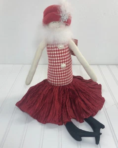 Dame Weihnachten Puppe Stoff Dekoration Regal Sitter 19 Zoll Winterträume - Bild 1 von 12