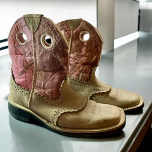 Ariat Women's Size 6 Square Brown Pink CAMO mid-calf Boots - Picture 1 of 7