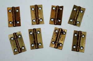 8 mini bisagras antiguas para casa de muñecas, tienda, cajas antiguas; restauración - Imagen 1 de 2
