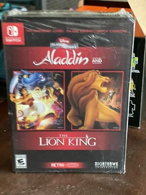 Disney Classic Aladdin and The Lion King Retro Edition Clamshell Switch Sealed - Image 1 of 2