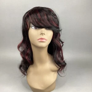 Angel Wig #F1B/118 Off Black Burgundy Long Body Wave Classic Cap Adjustable Synt - Picture 1 of 9