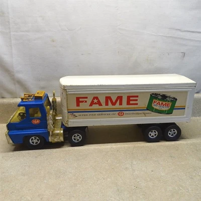 Vintage Structo IGA Stores, "Fame" Juice Semi Truck, Trailer Pressed Steel - Image 1 of 4
