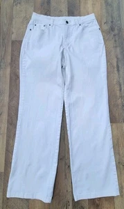 Talbots Jeans Womens 10 petite White Stretch Pants Denim Mid rise Straight - Picture 1 of 12